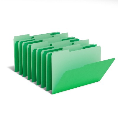 MyOfficeInnovations Colored Top-Tab File Folders 3 Tab Green Letter Size 100/Pack 224543