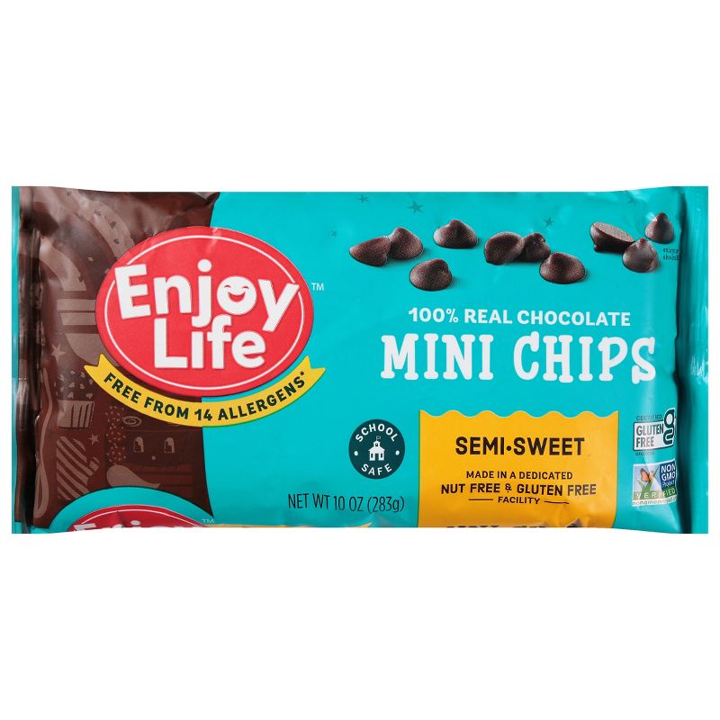 Enjoy Life Semi-Sweet Gluten Free Dairy Free Vegan Mini Chocolate Chips - 10oz, 1 of 13