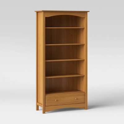 Espresso Adjustable 75'' Kids Bookcase with Spacious Drawer