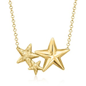 Ross-Simons Italian 18kt Gold Over Sterling Star Necklace Size 18 - 1 of 3