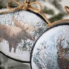 Moose And Deer Ornament Multicolor 6"H Metal Set of 2 - 2 of 2