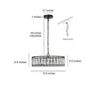 LNC Chispa 3-Light 15.5" Modern Drum Small Chandelier, Matte Black with Facted Crystal - 3 of 4