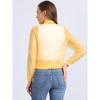 Allegra K Women's Zip Up See-Through Lightweight Long Sleeve Mesh Bomber Jacket - 3 of 4