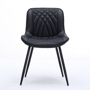 OUTSUPPLY Set of 2 Mid-Century Modern Dining Chairs, Perforated PU Leather Upholstery, 300lb Capacity - 1 of 4