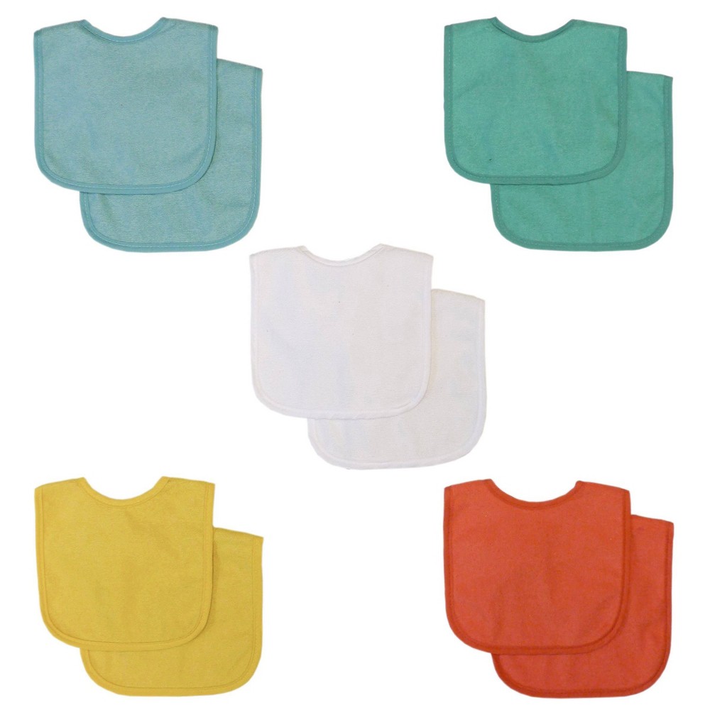 Neat Solutions Water-Resistant Lined Infant Bib Set - Neutral Bright - 10pk