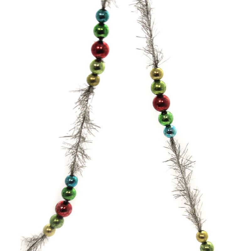 72.0 Inch Merry & Bright Garland Beads Tinsel Tree Garlands, 3 of 4