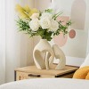 Angel Sar White Heart Shaped Ceramic Vase, Set of 2 Nordic Minimalist Vases for Home Decor, Wedding Centerpiece, Table Decorations - 2 of 4