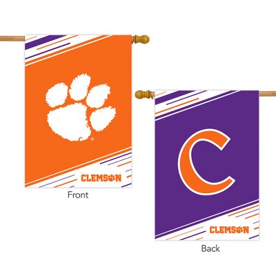 Clemson University Orange and Purple Polyester Outdoor Flag 28" x 40"
