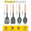 Itopfox Pack of 4 Silicone Cooking Utensils Set with Wooden Handle, Non Stick Spatulas and Heat Resistant Slotted Spoons for Frying, Serving, Turning - 4 of 4