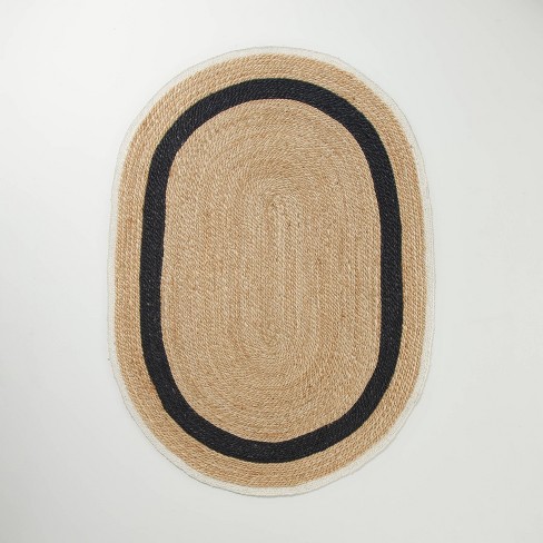 Jute Oval Rug Braided Style 100% Natural Jute Area Rug Home Decor