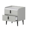 Racxily Nightstand with 2 Drawers, Night Stand with Marble-Pattern Tabletop, Modern Beside Table for Bedroom, End Table for Living Room - 4 of 4
