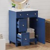 JUJABU 24-Inch Modern Bathroom Vanity Cabinet with Ceramic Sink, 2 Drawers and 1 Door - 4 of 4