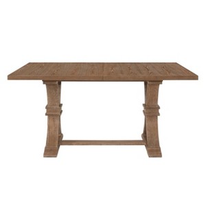 GDFStudio Rustic Rubberwood and Faux Wood Expandable 78.74" Dining Table - 1 of 4