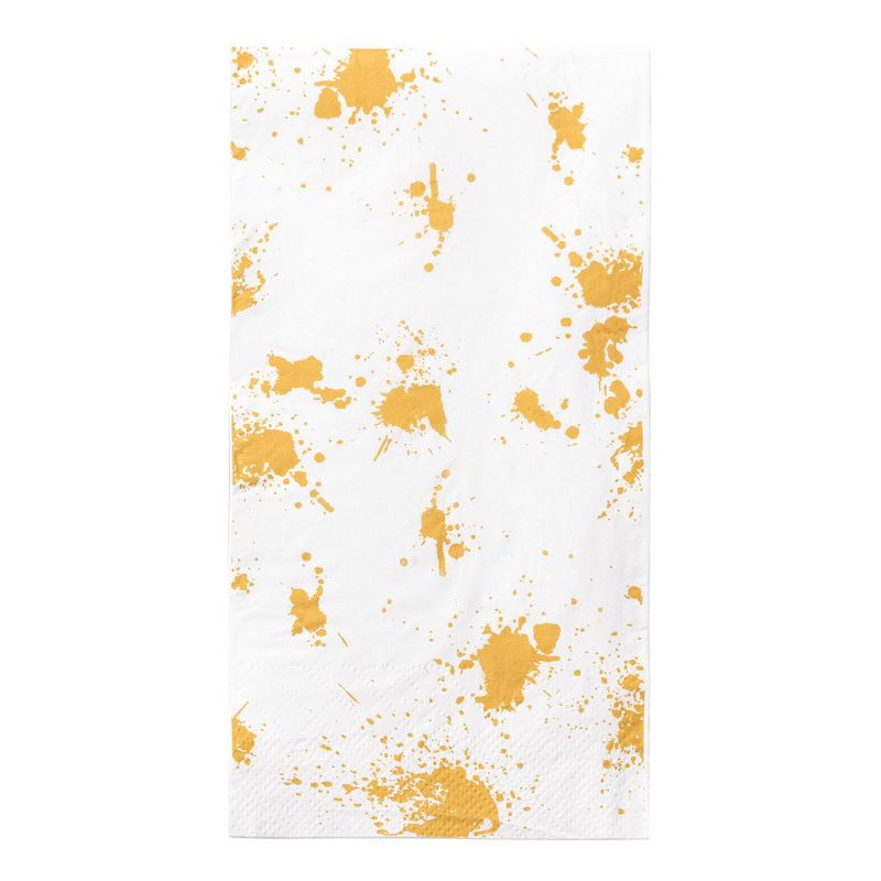 Smarty Had A Party White with Gold Paint Splatter Paper Dinner Napkins (600 Napkins), 1 of 2