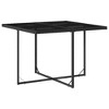 vidaXL 11-Piece Patio Dining Set with Cushions Black Poly Rattan PE Folding Chairs, Tempered Glass Tabletop for Outdoor/Garden/Yard - 3 of 4
