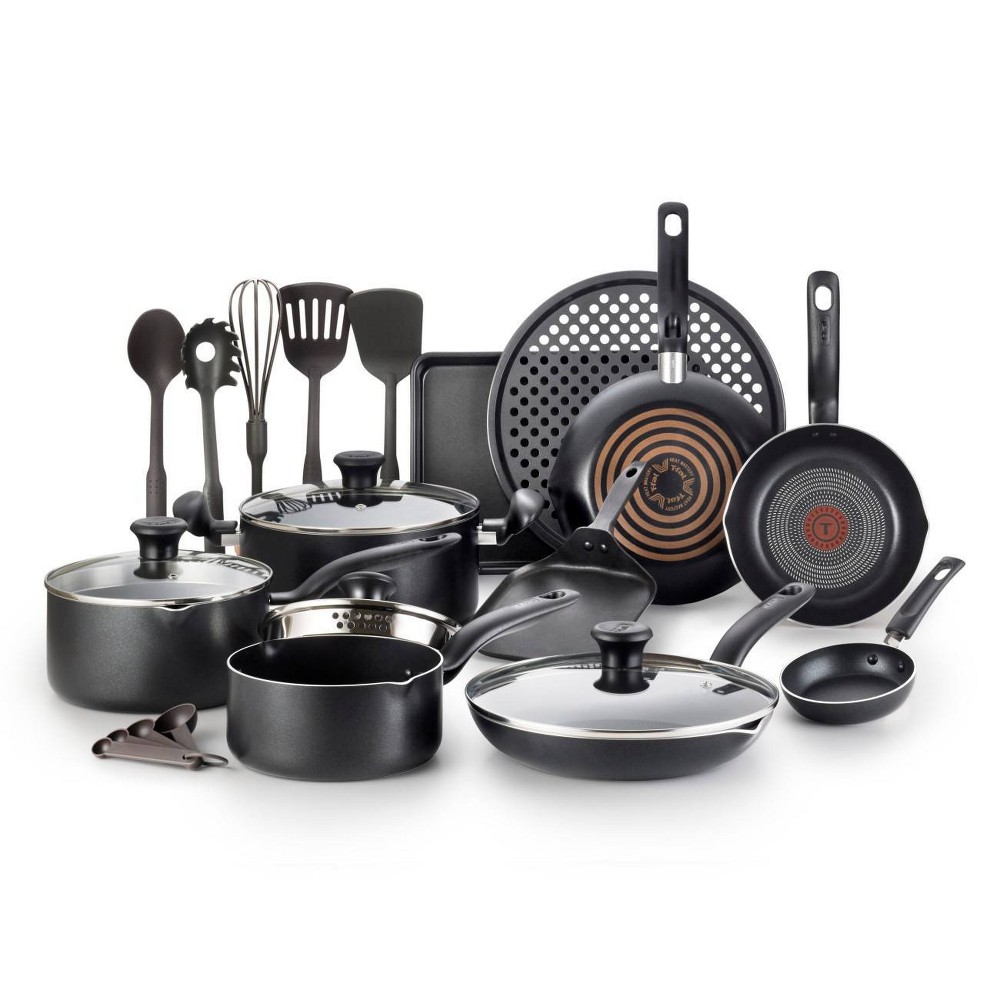 T-Fal 20pc Cookware Set Black