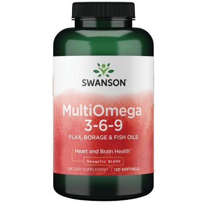 Swanson MultiOmega 3-6-9 - Non-GMO Flax Oil, Borage Oil, and Fish Oil Capsules - Essential Fatty Acids
