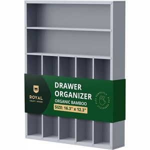 Expandable Silverware Drawer Organizer 7-9 Slots - Bamboo Utensil Organizer 17.5 x 13.5 - 20 - Royal Craft Wood - 1 of 4