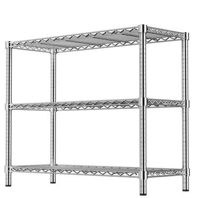 VYNXARIA 36" 3-Tier Heavy-Duty Chrome Wire Shelf - 350 lbs Capacity, Rust-Resistant Storage Rack for Kitchen, Laundry, Garage