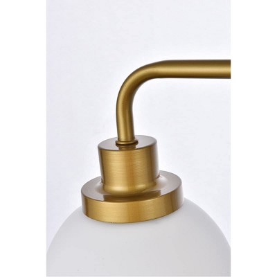 Hanson 4-Light Brass and Frosted Glass Bath Sconce
