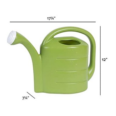 Green 2-Gallon Plastic Watering Can with Removable Nozzle