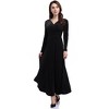 Long Sleeve Velvet Wedding Guest Dresses Formal Maxi Dress for Women - 2 of 4