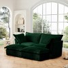Slipcovered Sectional Sofa, 2 Seater Sofa with Removable Cover, Sofa with Convertible Ottoman, Corduroy Fabric Sectional Sofas-Cuddlewood - 2 of 4