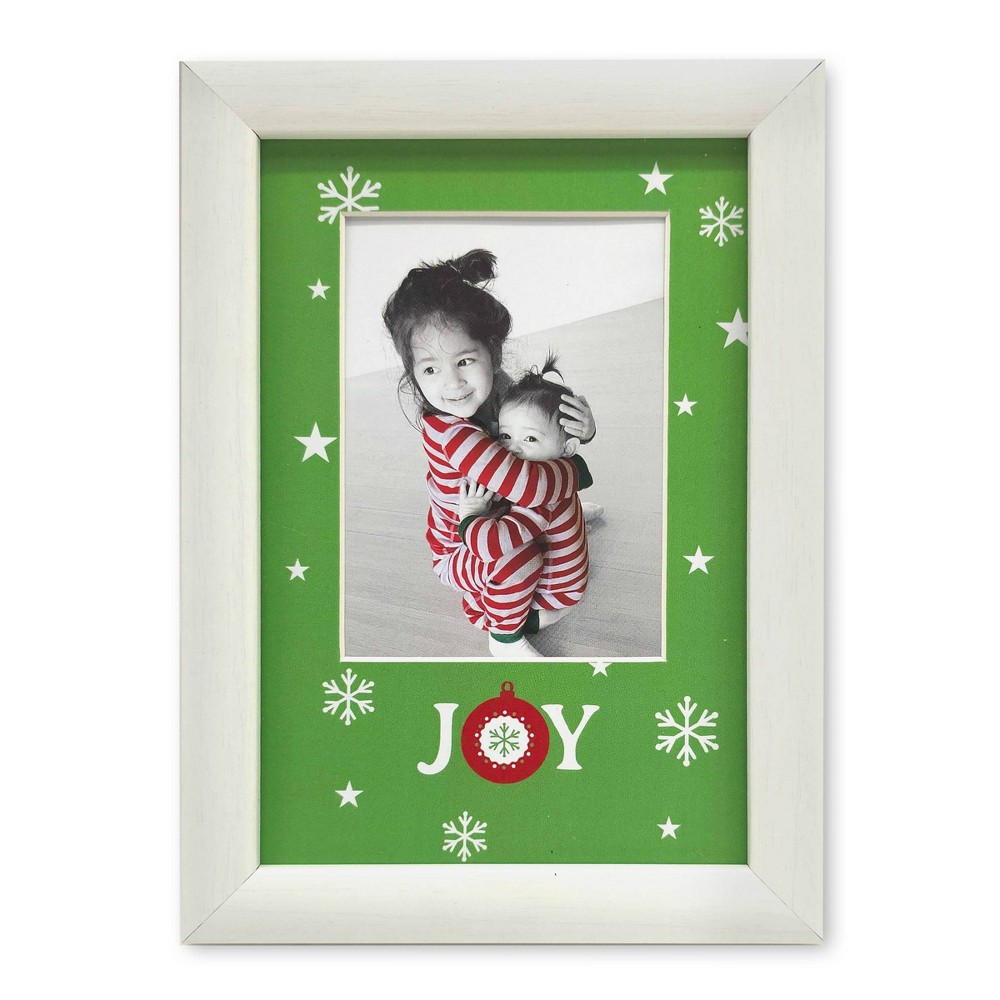 ELSA L 4"x6" Matted to 3"x4" "Joy" Mat Picture Frame White