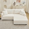 Whisen 2-Seater L-Shaped Corduroy Chaise Sofa with Reversible Cushion, Storage Pocket and USB-C Charging Port, Left/Right Convertible - 2 of 4