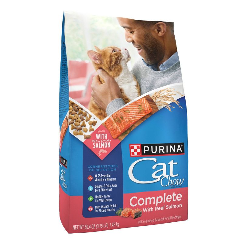 Purina Cat Chow Complete Fish, Seafood and Salmon Flavor Dry Cat Food - 3.15lbs, 4 of 8