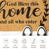 LunaLulink Welcome Doormat, Natural Cocoa Nib Floor Mat with Non-Slip PVC Backing, Beige and Black 30x17 inches - 3 of 4