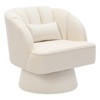 Swivel barrel armchair, 360 degree velvet upholstered armchair with striped backrest, ergonomic design, suitable for living room bedroom backyard etc - 2 of 4