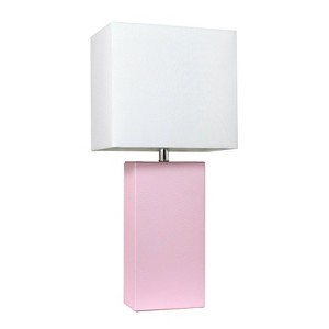 21" Monaco Avenue Modern Leather Table Lamp - Elegant Designs - 1 of 4