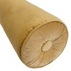 7"x18" Chelsea Luxe Velvet Neckroll with Piping and Button Oblong Throw Pillow - Edie@Home - 3 of 3