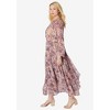 Roaman's Women's Plus Size Asymmetric Keyhole Maxi Dress - 4 of 4
