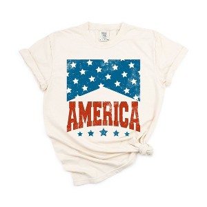 Simply Sage Market Women's America Varsity Stars Short Sleeve Garment Dyed Tee - 1 of 4