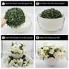 2 Set Artificial Outdoor Geraniums Flowers w/Hanging Basket, 2 Hanging Planters & 12 Pcs Red Geranium Flowers for Christmas Front Porch Garden Patio - 4 of 4