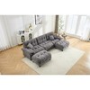 Lounge U-Shaped Sectional Sofaswith Pleated Design and Matching Footstool for Living Room - 3 of 4