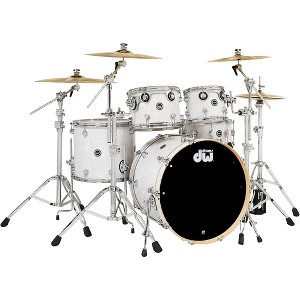DW DWe Wireless Acoustic-Electronic Convertible 5-Piece Drum Set Bundle With 22" Bass Drum, Cymbals and Hardware Finish Ply White Marine Pearl - 1 of 4