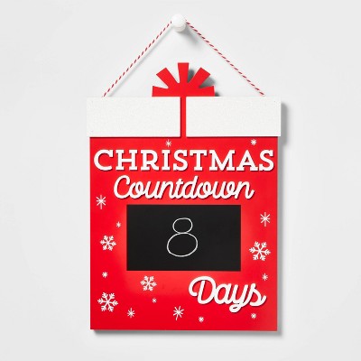 Christmas Present Countdown Wall Sign Advent Calendar Red - Wondershop™