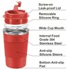 Itopfox Reusable Coffee Cup with Spill Proof Lid Double-Walled Insulated Travel Mug for Hot & Cold Drinks Stainless Steel Portable Cup in Blue & Red - 3 of 4