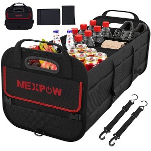 NEXPOW Car Trunk Organizer, 95L Collapsible SUV Organizer, Multi-Compartment, Car Storage Box with 2 Adjustable Straps - 1 of 4
