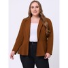 Agnes Orinda Women's Plus Size High-Low Peplum Button Work Elegant Blazers - 3 of 4