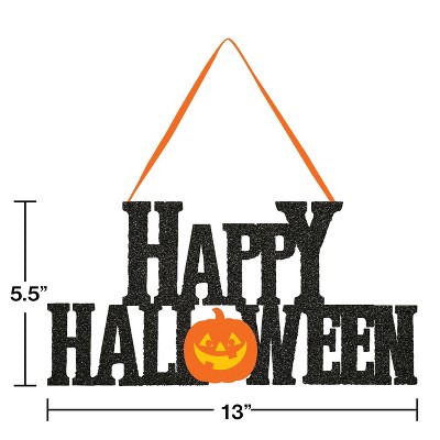 Happy Halloween Glitter Hanging Sign