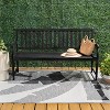 Laurel 3-Seat Slat-Back Acacia Wood Outdoor Garden Patio Bench - JONATHAN Y - 3 of 4