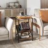 Tangkula Industrial Side Table 3-Tier End Table w/ V-Shaped Magazine Holder Rustic Brown - 4 of 4