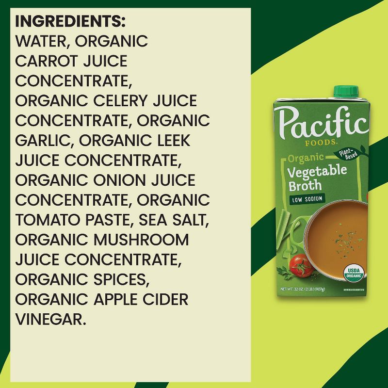 Pacific Foods Gluten Free Organic Low Sodium Vegetable Broth - 32oz, 4 of 11