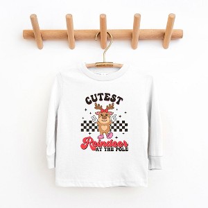 The Juniper Shop Cutest Reindeer At The Pole Toddler Long Sleeve Tee - 1 of 3