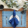 DII Variegated Fringe Placemat Set 6 Piece, Light Blue, 13x19" - 3 of 4