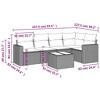 vidaXL 6 Piece Patio Sofa Set with Cushions Black and Blue - With Table - 3 of 4